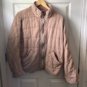 Free People Dolman Quilter Knit Jacket-color Champagne Diamonds.